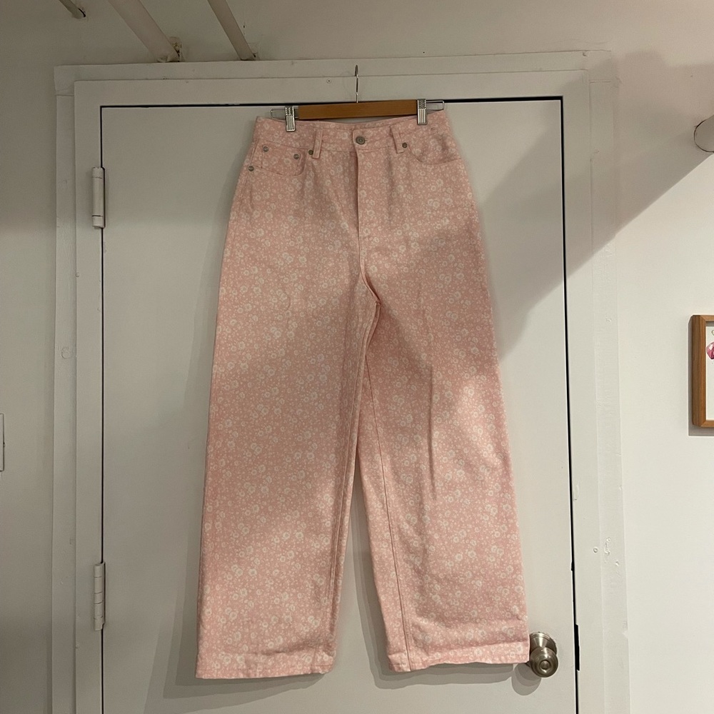 GANNI floral-print high-rise wide-leg jeans - Picture 5 of 8